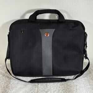 Wenger SwissGear Laptop Briefcase Messenger Bag Black Gray TSA Checkpoint